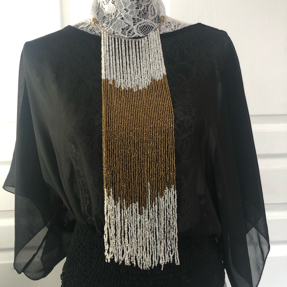 Stunning Hand-beaded Drop Necklace